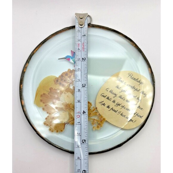 Vintage Pressed Flowers Friendship Suncatcher Wall Hang - Picture 8 of 9